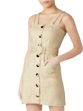 Nicholas Button Front Double Strap in Tan